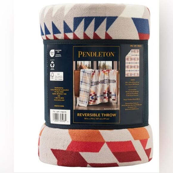 Brand New! Pendleton Reversible Plush Throw -Legend Lake Gray - Picture 5 of 6